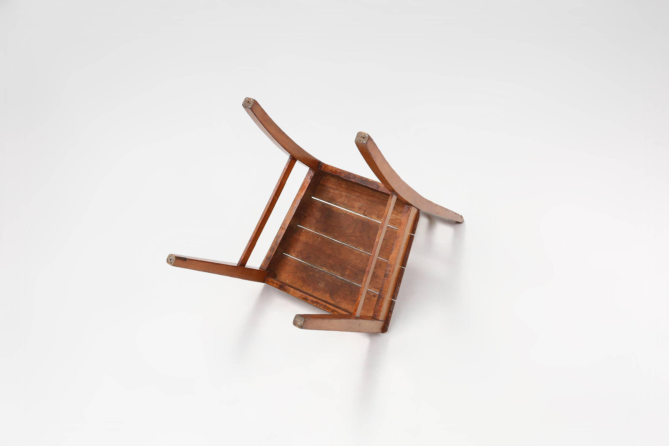 Wooden geometric chair in Jean Prouve style, France ca. 1940thumbnail